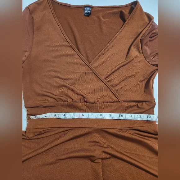 SHEIN Unity Contrast Mesh Overlap Collar Fit And Flare Dress Size Medium M - Picture 6 of 10